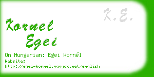 kornel egei business card